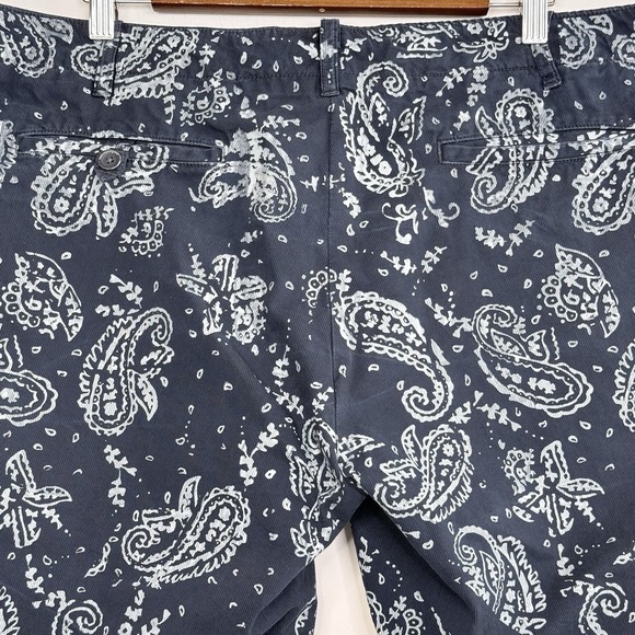 Polo Ralph Lauren Navy Blue Paisley Straight Fit Shorts Mens 36x8 Cotton - Picture 4 of 6